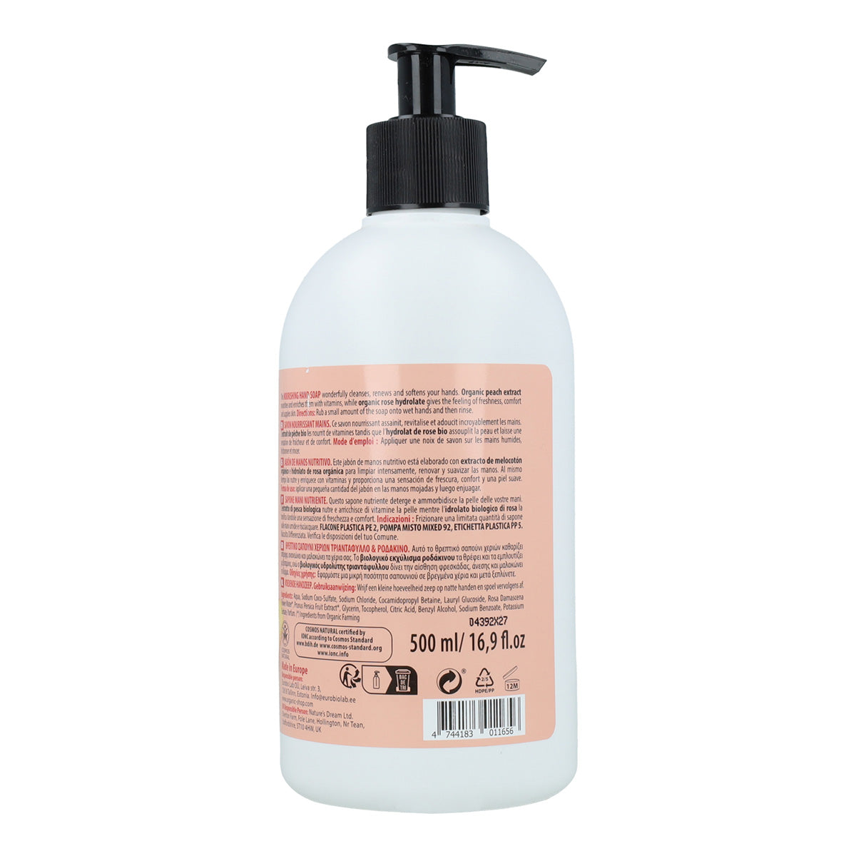 Jabón de Manos Nutritivo Melocotón Rosa Organic Shop 500 ml