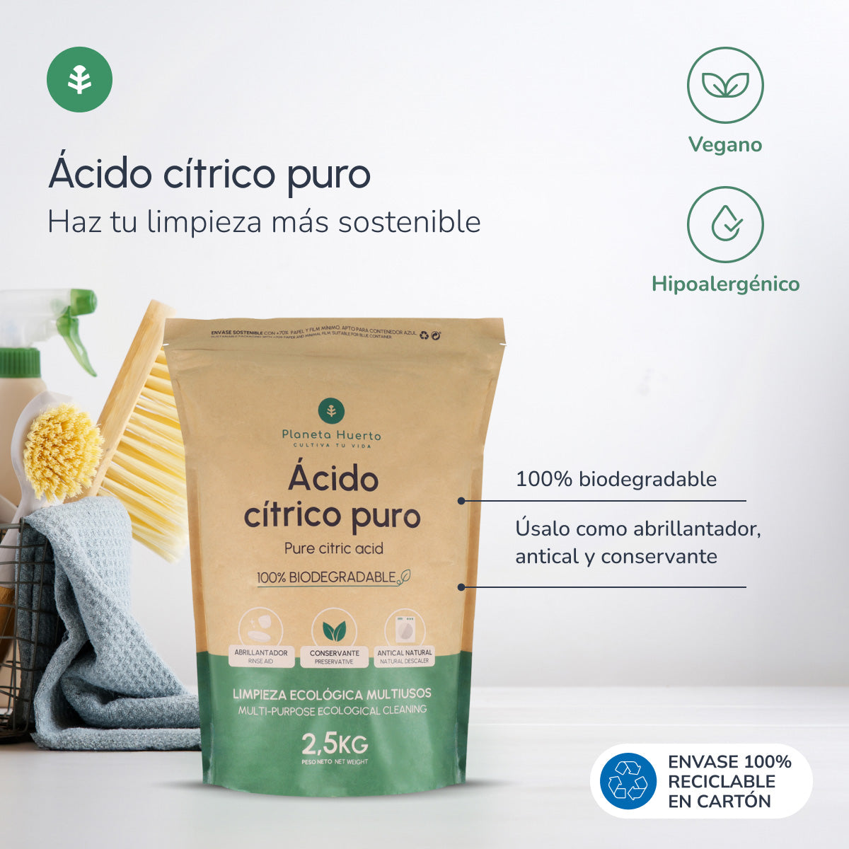 Pack 6xÁcido cítrico Planeta Huerto 1 Kg