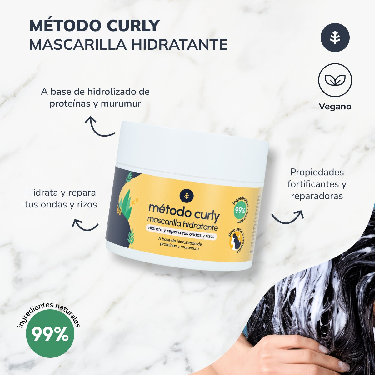 Curly Method Pack: Shampoo, Maske und Einwirken lassen Planeta Huerto