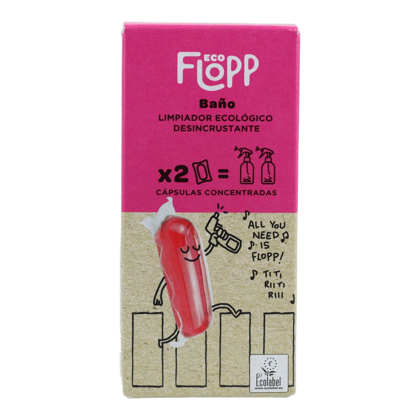 Wasserlösliche Toilettenreinigung Flopp  Nachfüllpackung 2 Kapseln