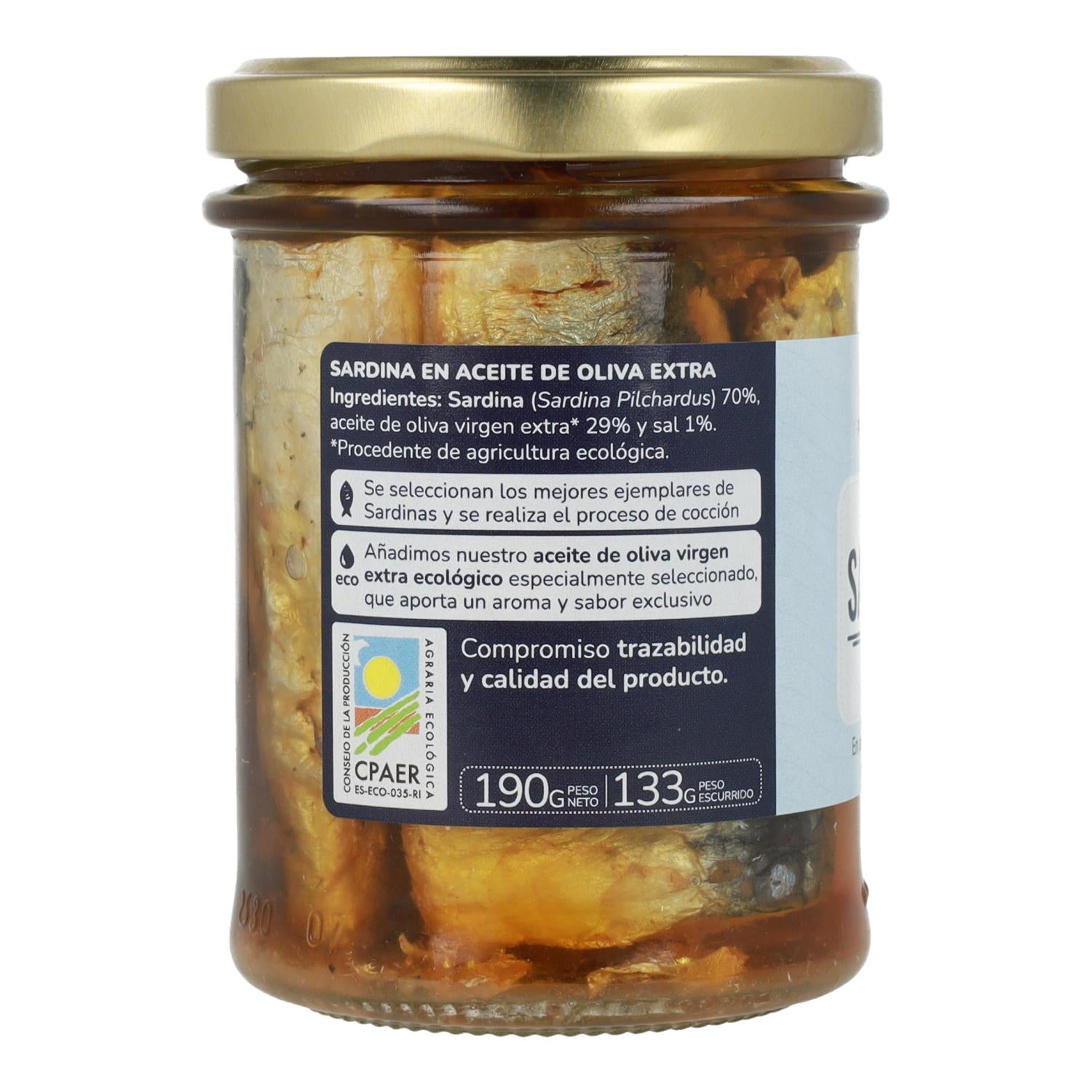 Pack 6x Sardinas en aceite de oliva virgen extra ECO Planeta Huerto 190 g