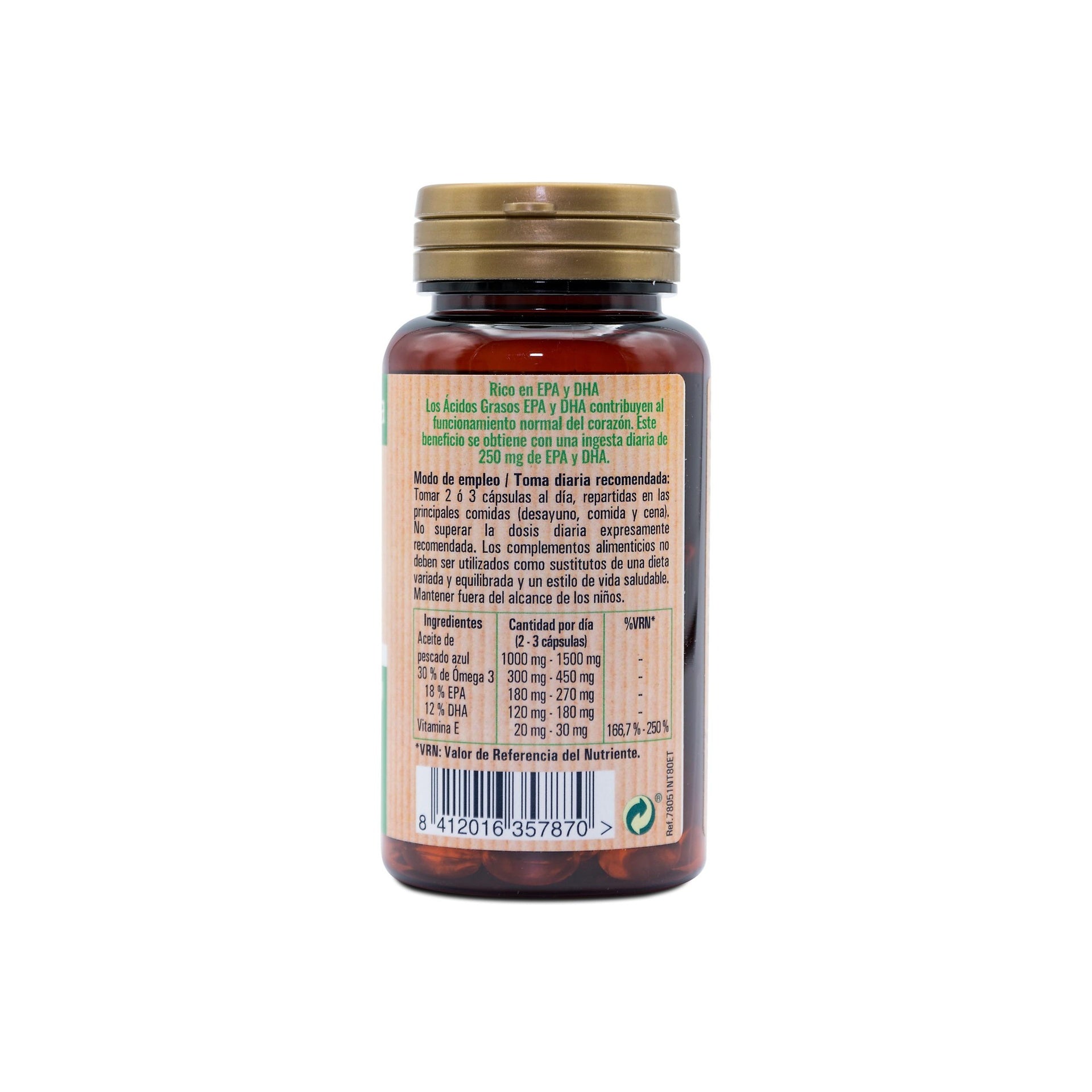 Omega 3, 80 cápsulas blandas. NaturTierra
