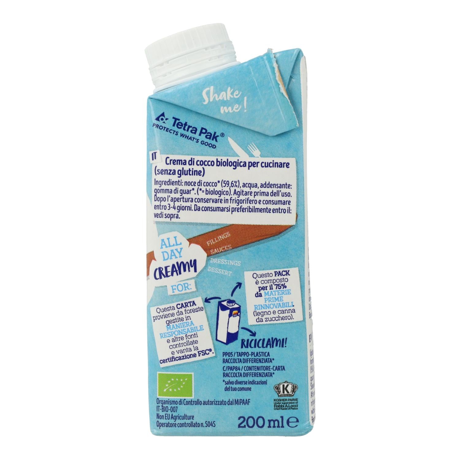 Crema vegetal de coco para cocinar Isola Bio, 200 ml