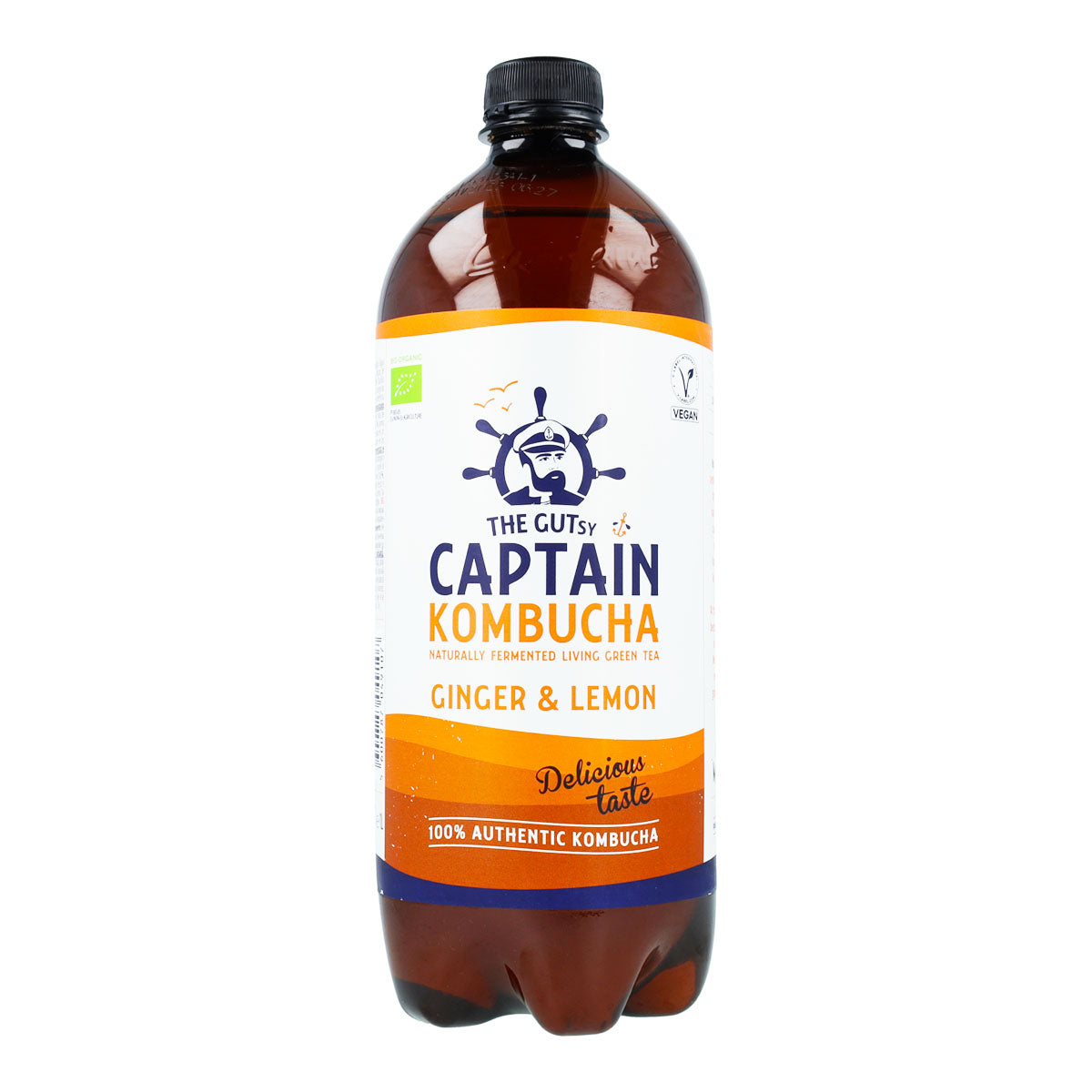 Bio-Kombucha-Getränk Ingwer und Zitrone Captain Kombucha 1 l