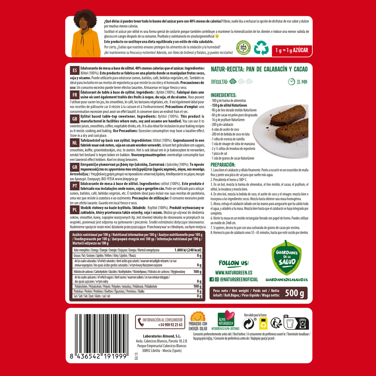 Xylit Birkenzucker Naturgreen 500 g