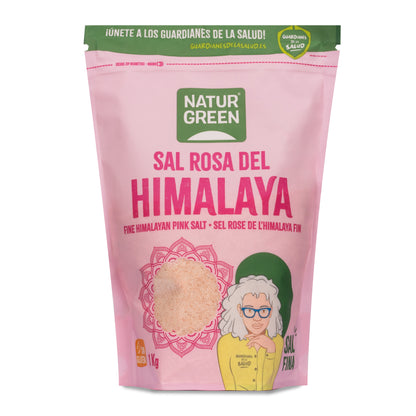 2er-Pack feines Himalaya-Rosasalz Naturgreen 1 kg