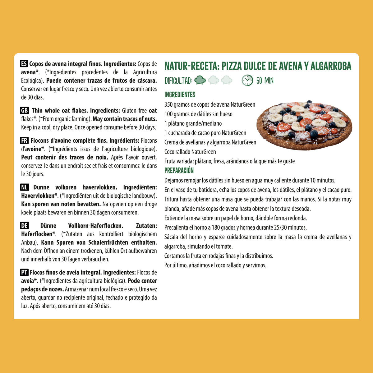 2er-Pack glutenfreie Bio-Haferflocken NaturGreen 2er-Pack à 1 kg