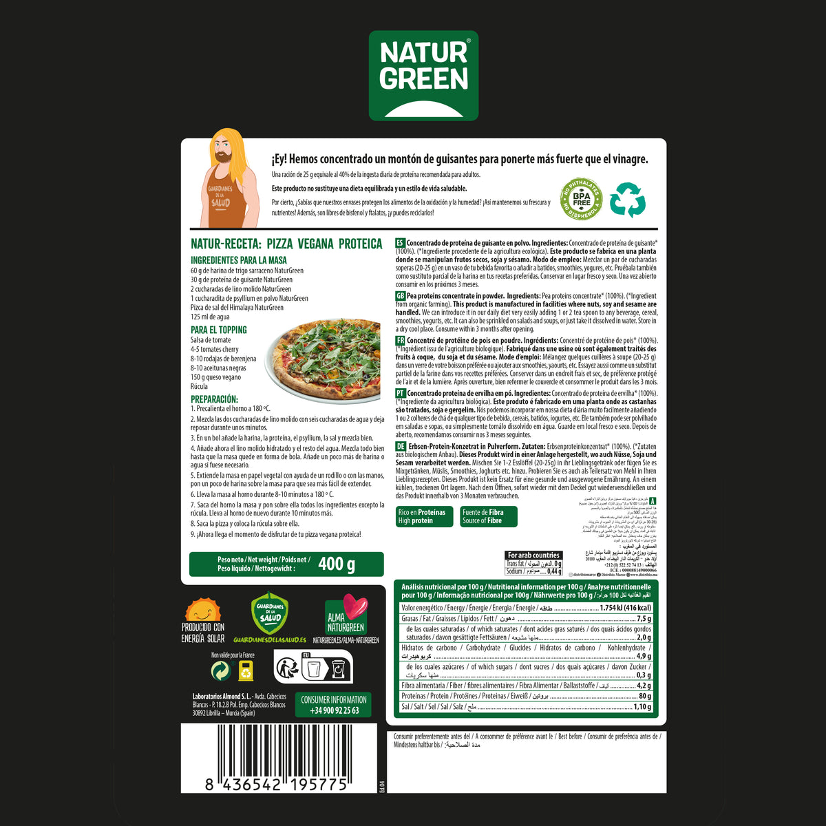 Bio-Erbsenprotein Naturgreen 400 g
