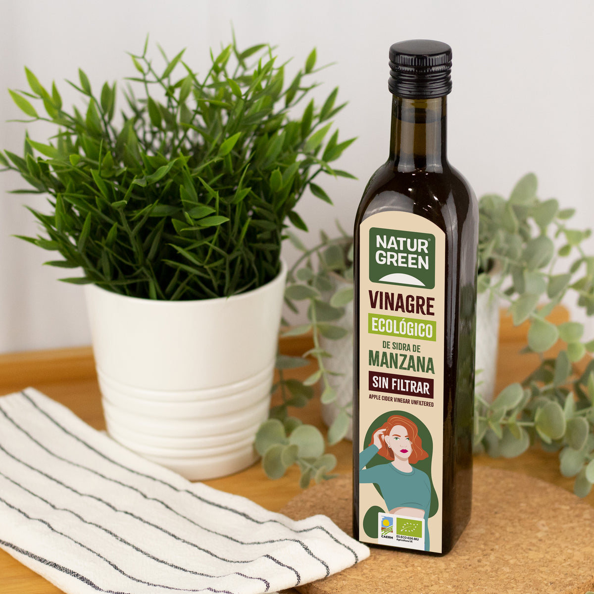 Ungefilterter Bio-Apfelessig NaturGreen 500 ml
