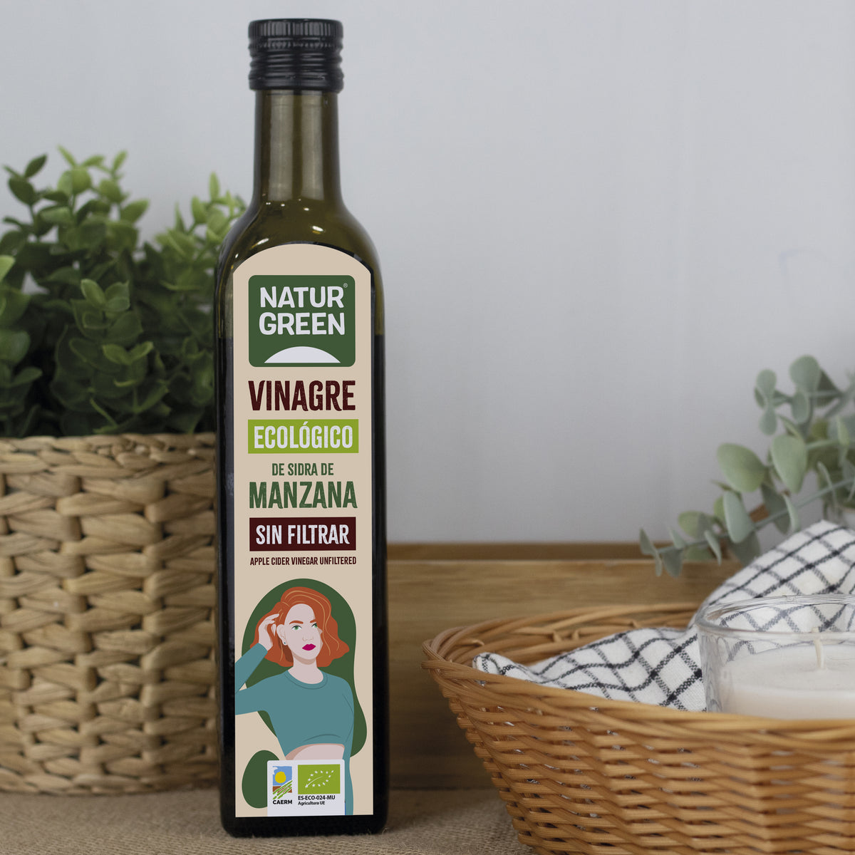 Ungefilterter Bio-Apfelessig NaturGreen 500 ml