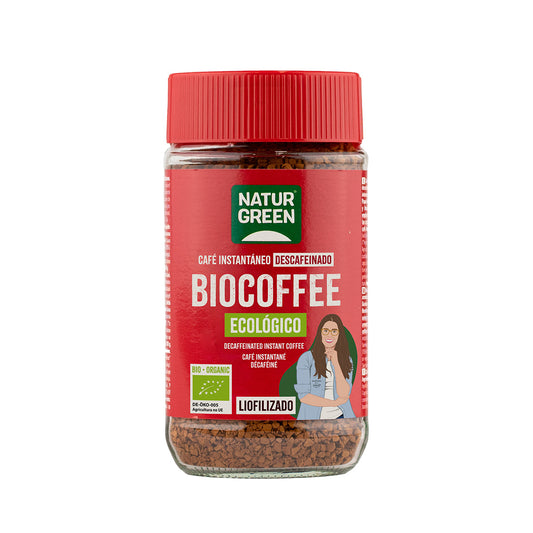 Biocoffee Löslicher Kaffee Entkoffeiniert Bio Premium NaturGreen 100 g