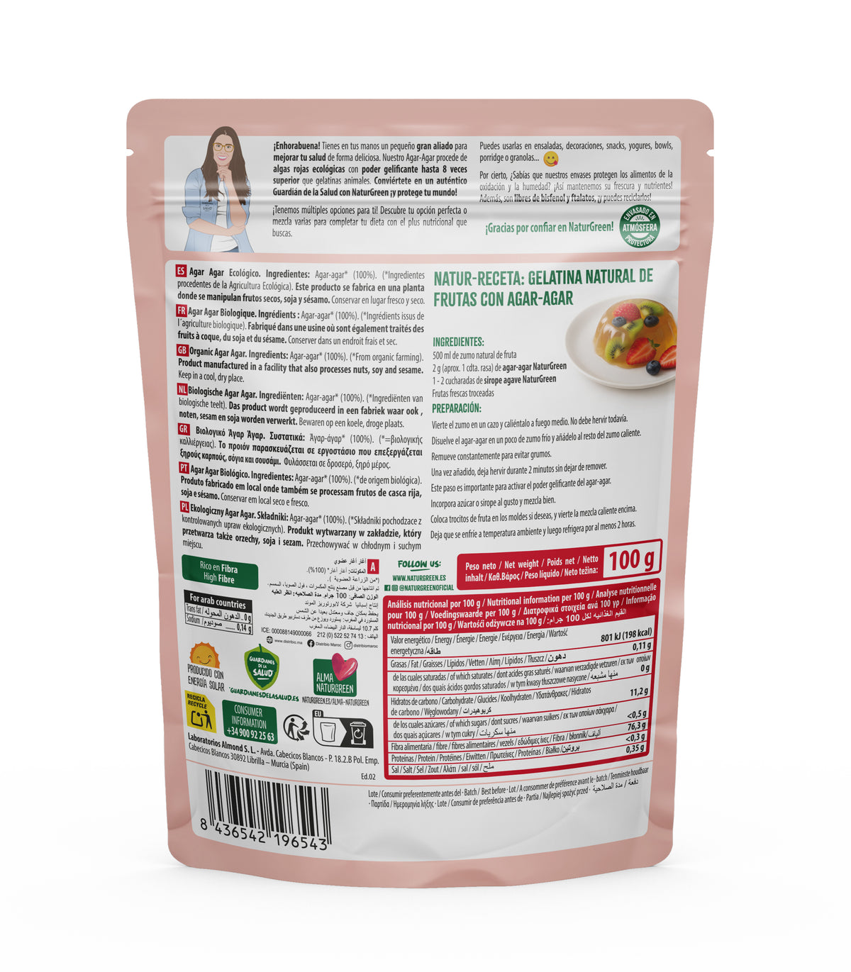 Bio-Agar-Agar-Pulver von NaturGreen 100 g
