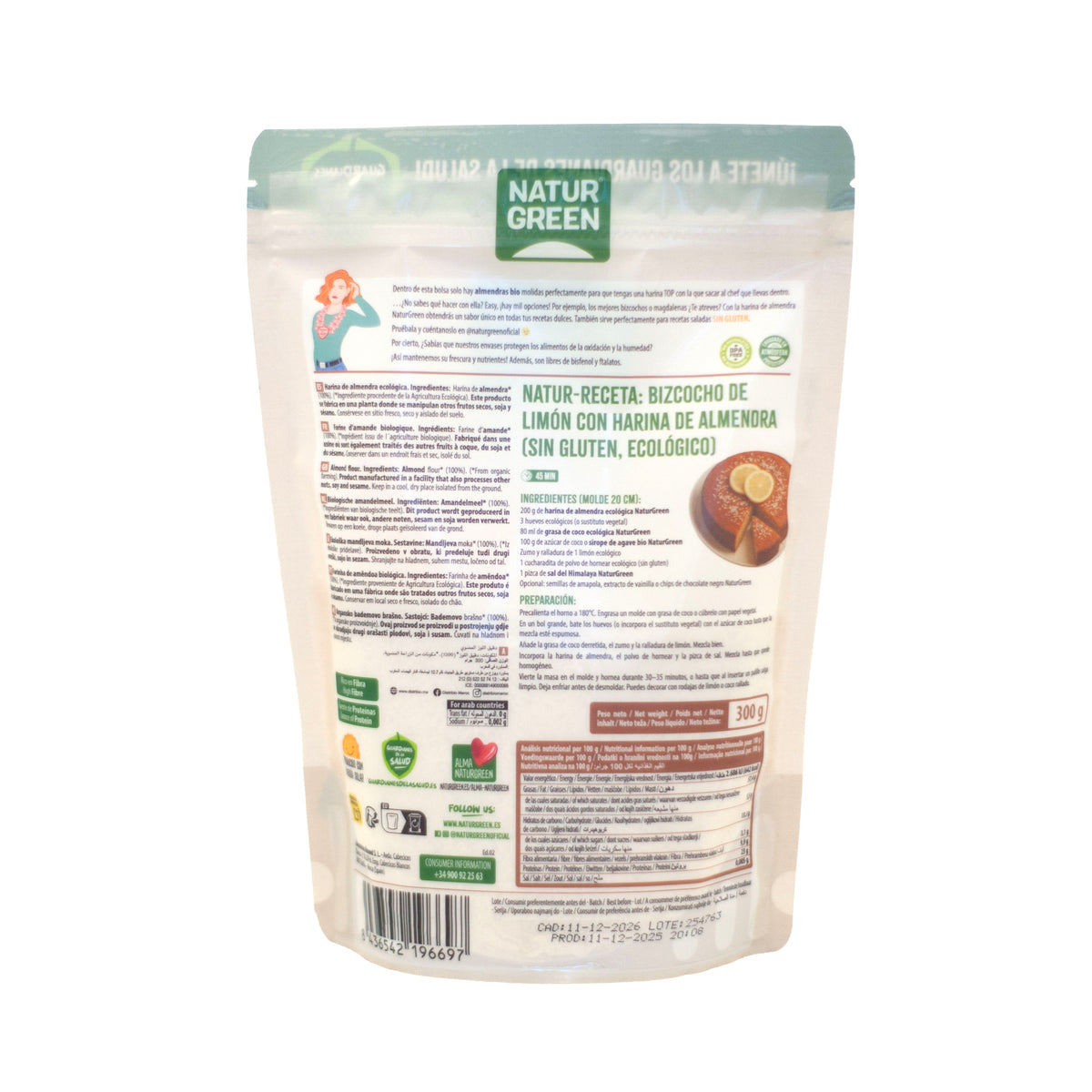 Glutenfreies Bio-Mandelmehl NaturGreen 300 g