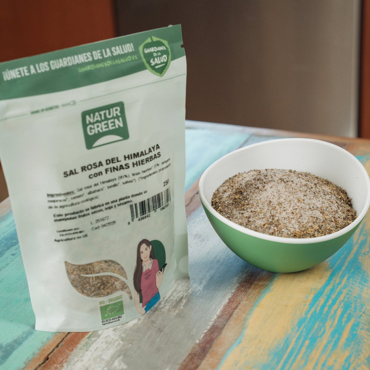 Rosa Himalaya-Salz mit feinen Bio-Kräutern Naturgreen 250 g