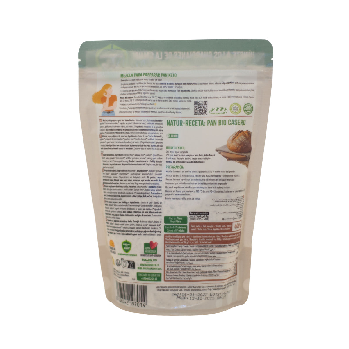 Mehlmischung für glutenfreies Keto-Brot NaturGreen 400 g