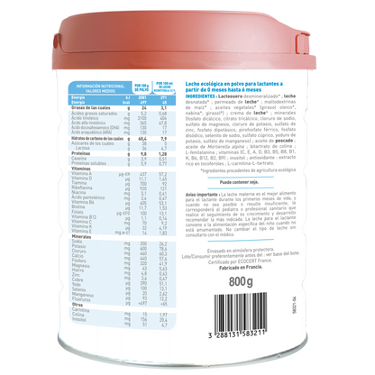 Pack 2x Leche de Iniciación Primea 1 Babybio 800 g