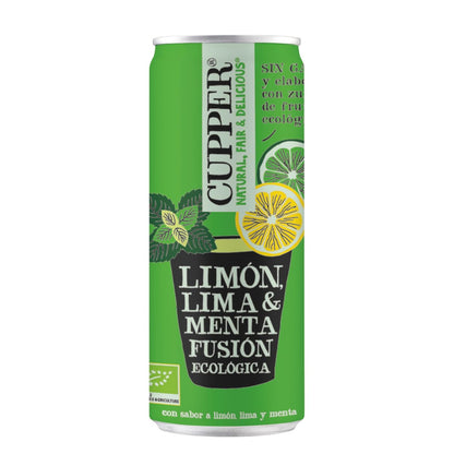 Pack x 12 Refresco de Menta, Limón y Lima Bio Cupper 250 ml