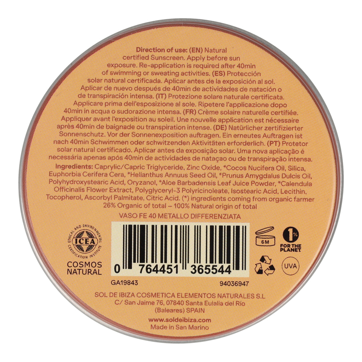 Kleine Dose Sonnencreme SPF30 Sol de Ibiza 30 g