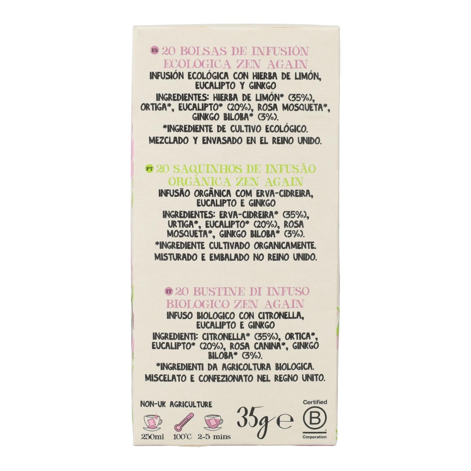 Infusión Feel Zen Bio Cupper 20 bolsitas