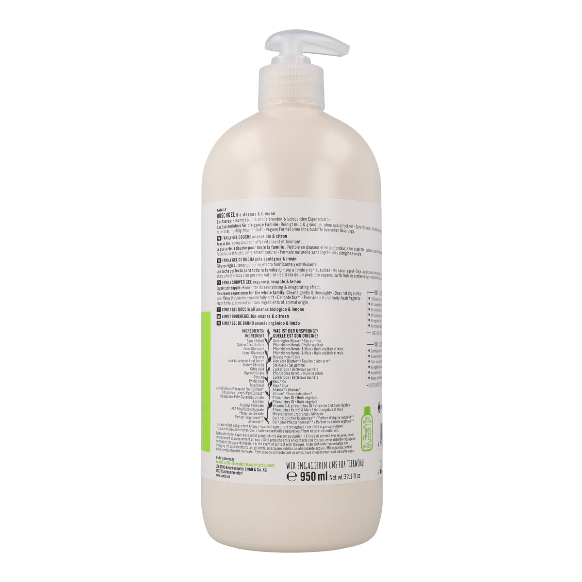 Bio-Duschgel mit Ananas und Zitrone Sante 950 ml