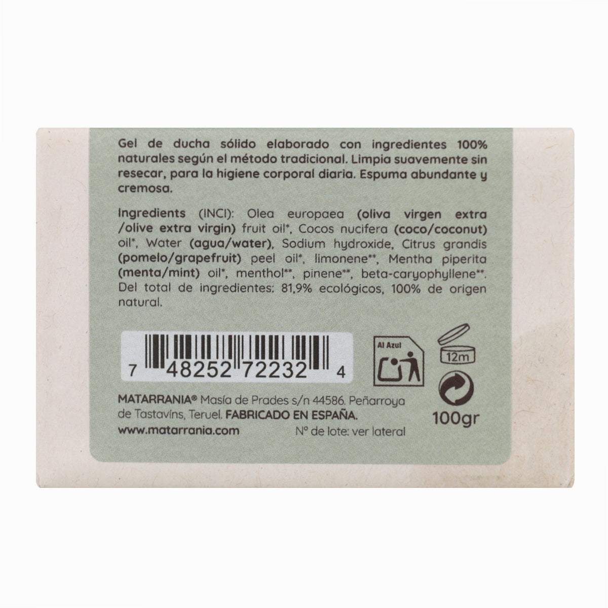 Flüssiges Duschgel BIO Buenos Días Matarrania 120 ml
