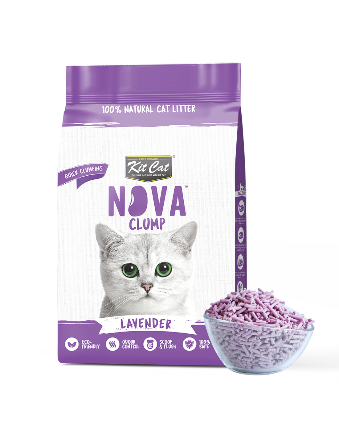 Katzenstreu-Set Eco SoyaClump – Lavendel 7 l Katzenstreu