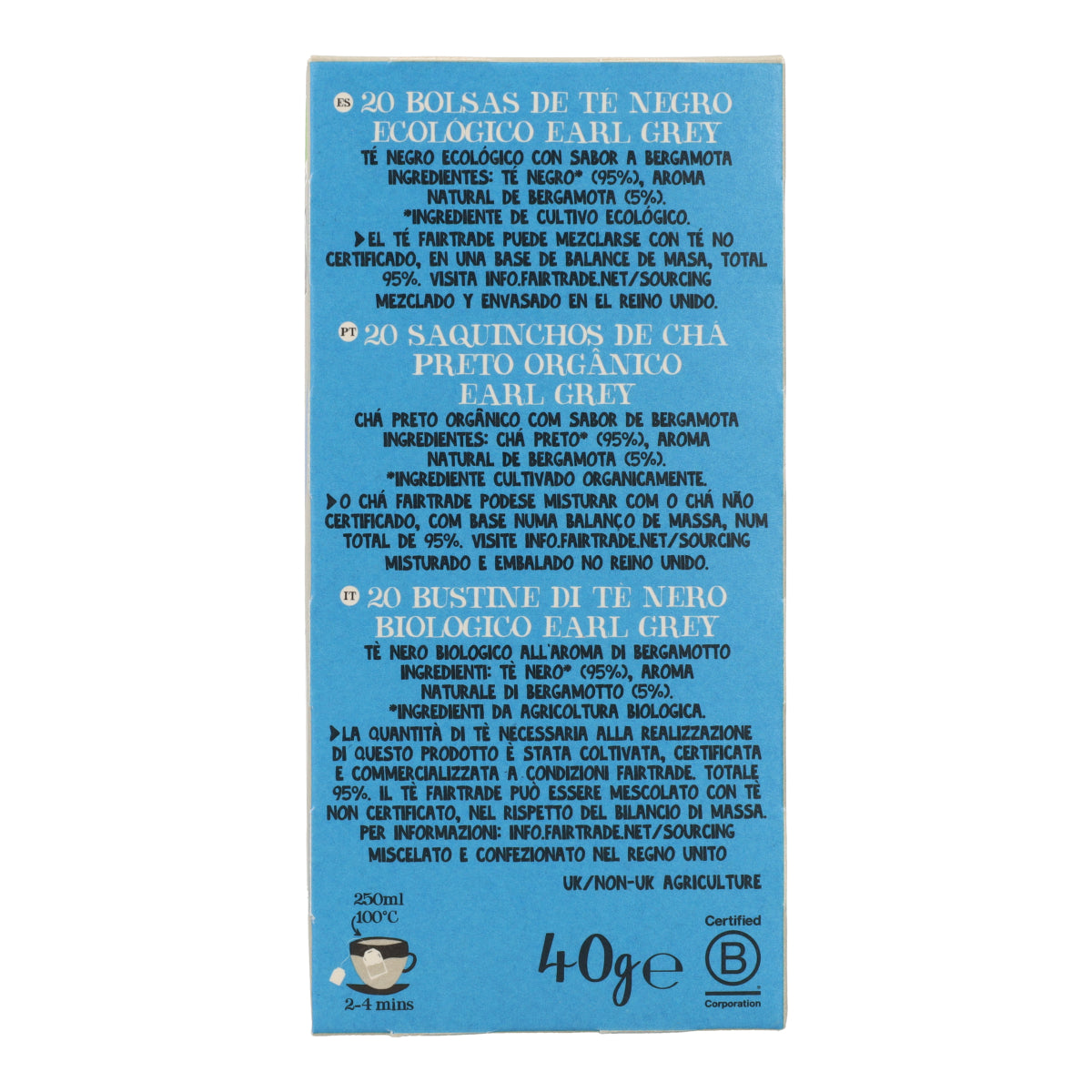 Bio-Schwarztee Earl Grey Cupper 20 Beutel