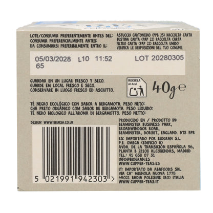 Bio-Schwarztee Earl Grey Cupper 20 Beutel