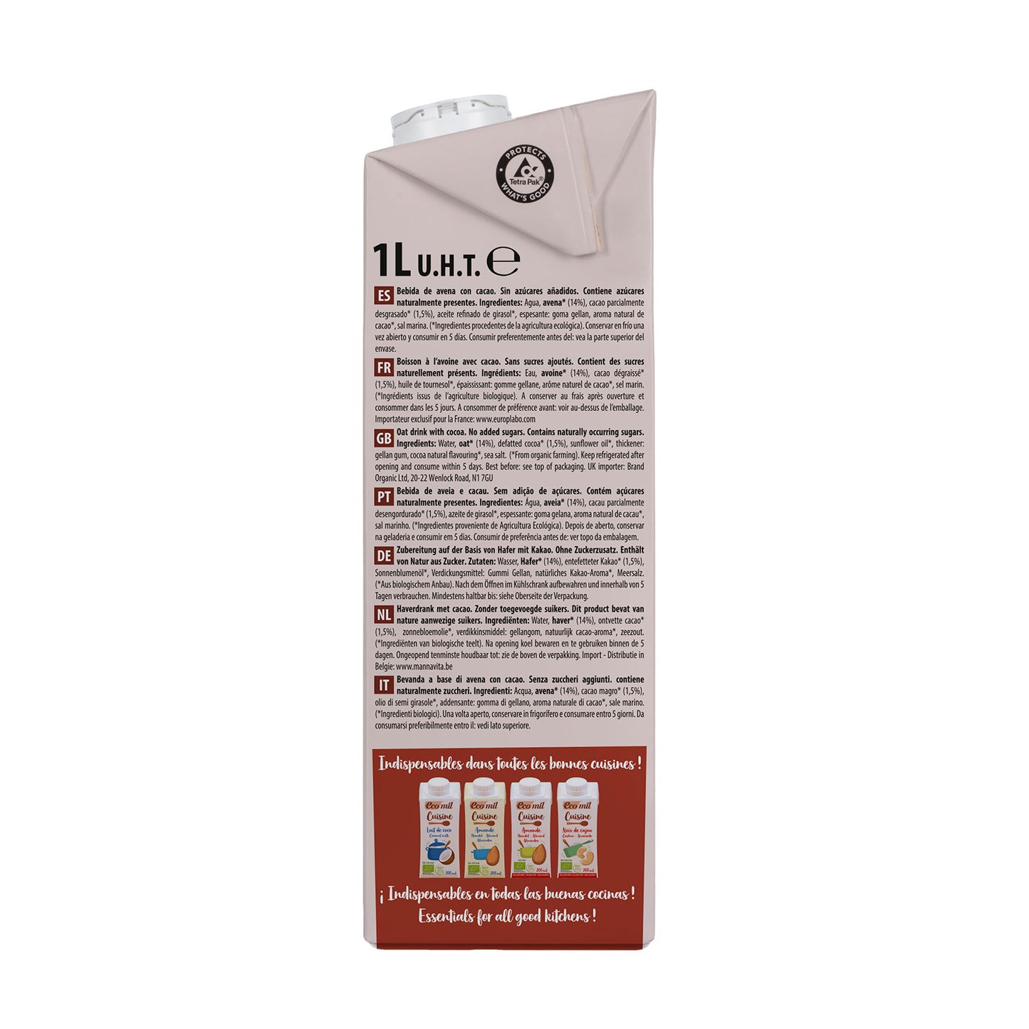 Bio-Hafer-Kakao-Getränk NaturGreen 1 l