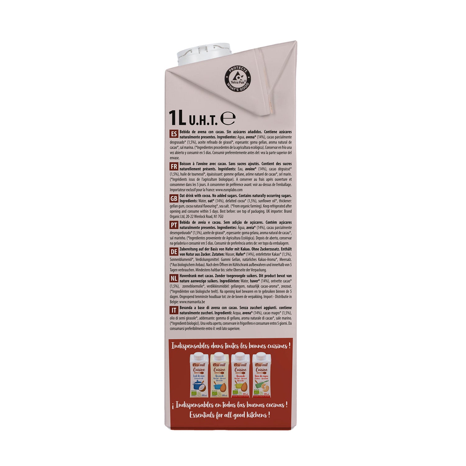 6er-Pack NaturGreen Haferdrink Choco 1 l