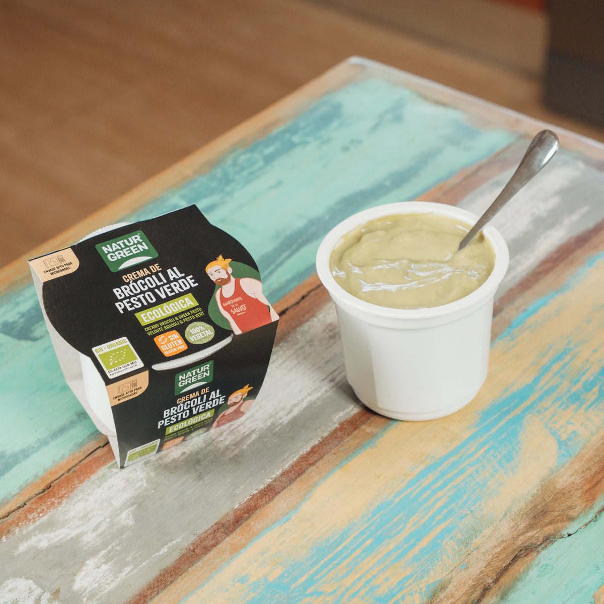 Brokkolicreme mit grünem Pesto Naturgreen, 310 g