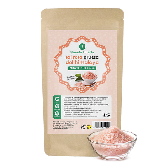 Sal rosa del Himalaya gruesa Planeta Huerto 1 kg