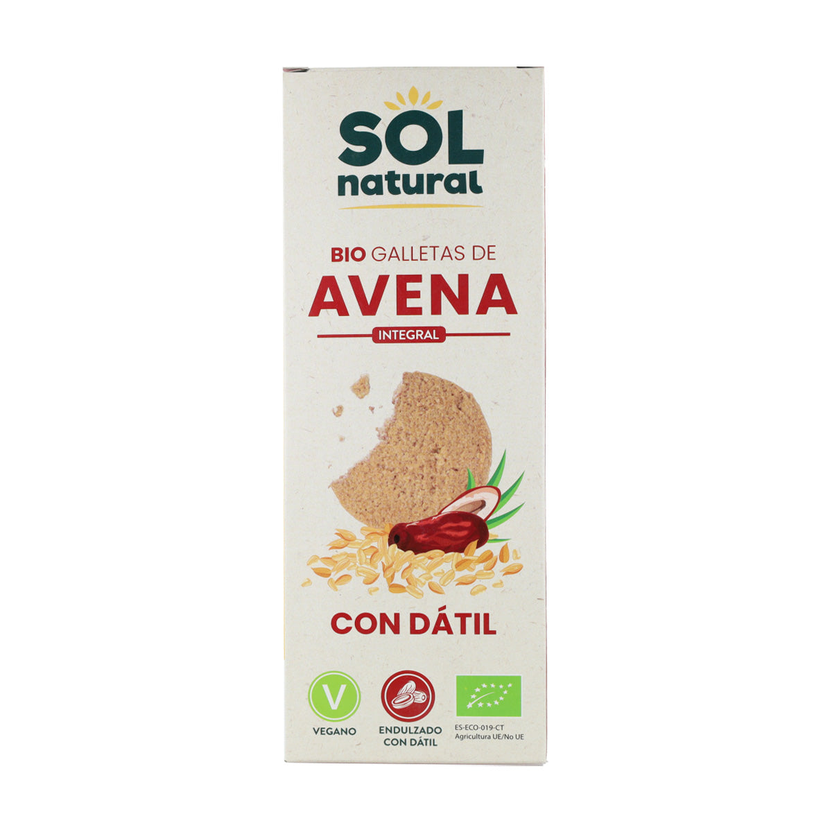 Vollkorn-Haferkekse, gesüßt mit Bio-Datteln Sol Natural 170 g