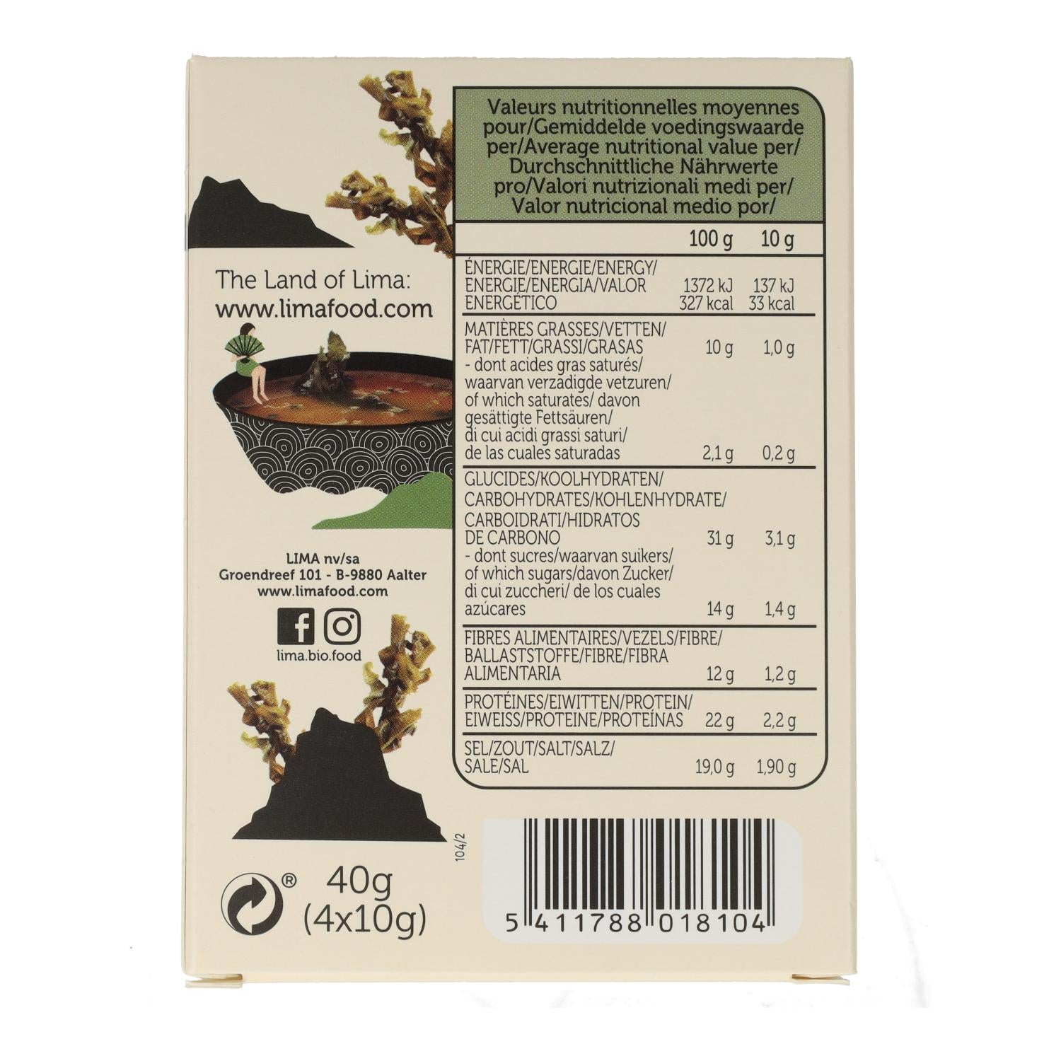 Sopa de Miso Instantánea tradicional ECO Lima 4x10gr