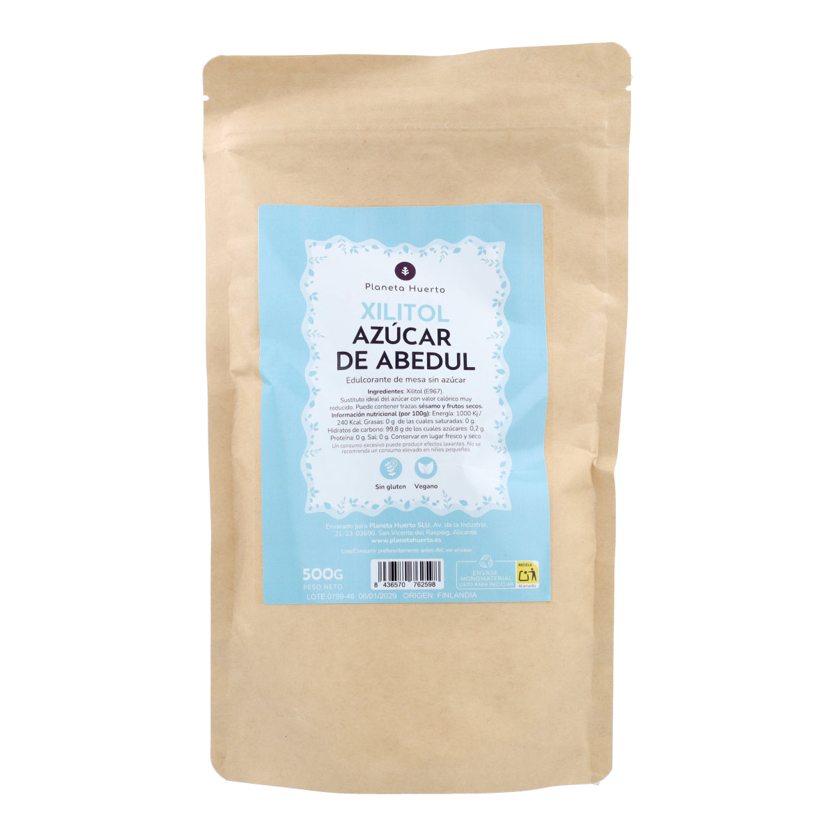 Xylitol Birkenzucker Planeta Huerto 500 g