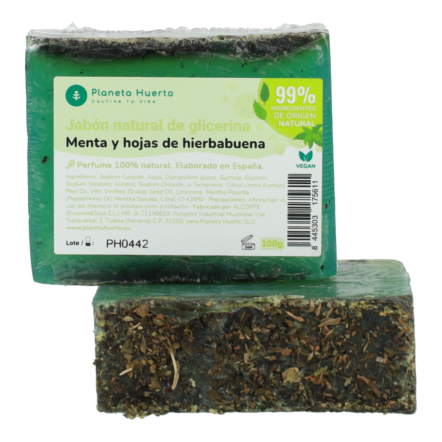 Natürliche Glycerinseife Minze und Pfefferminzblätter 100 g