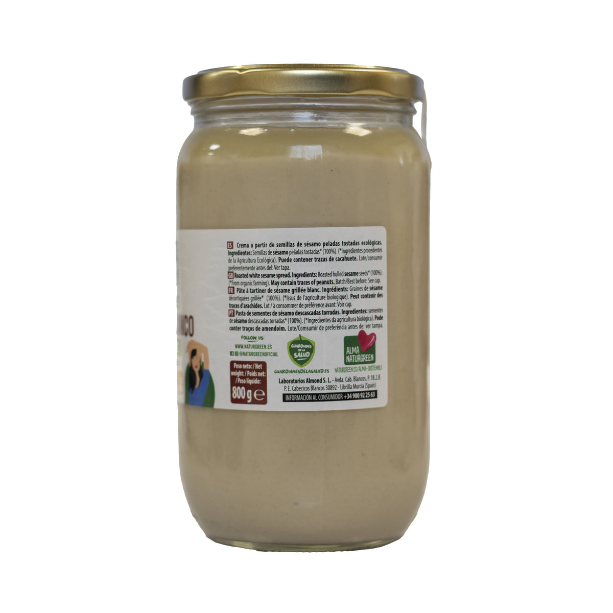 Glutenfreie weiße Tahin-Creme Naturgreen 800 g