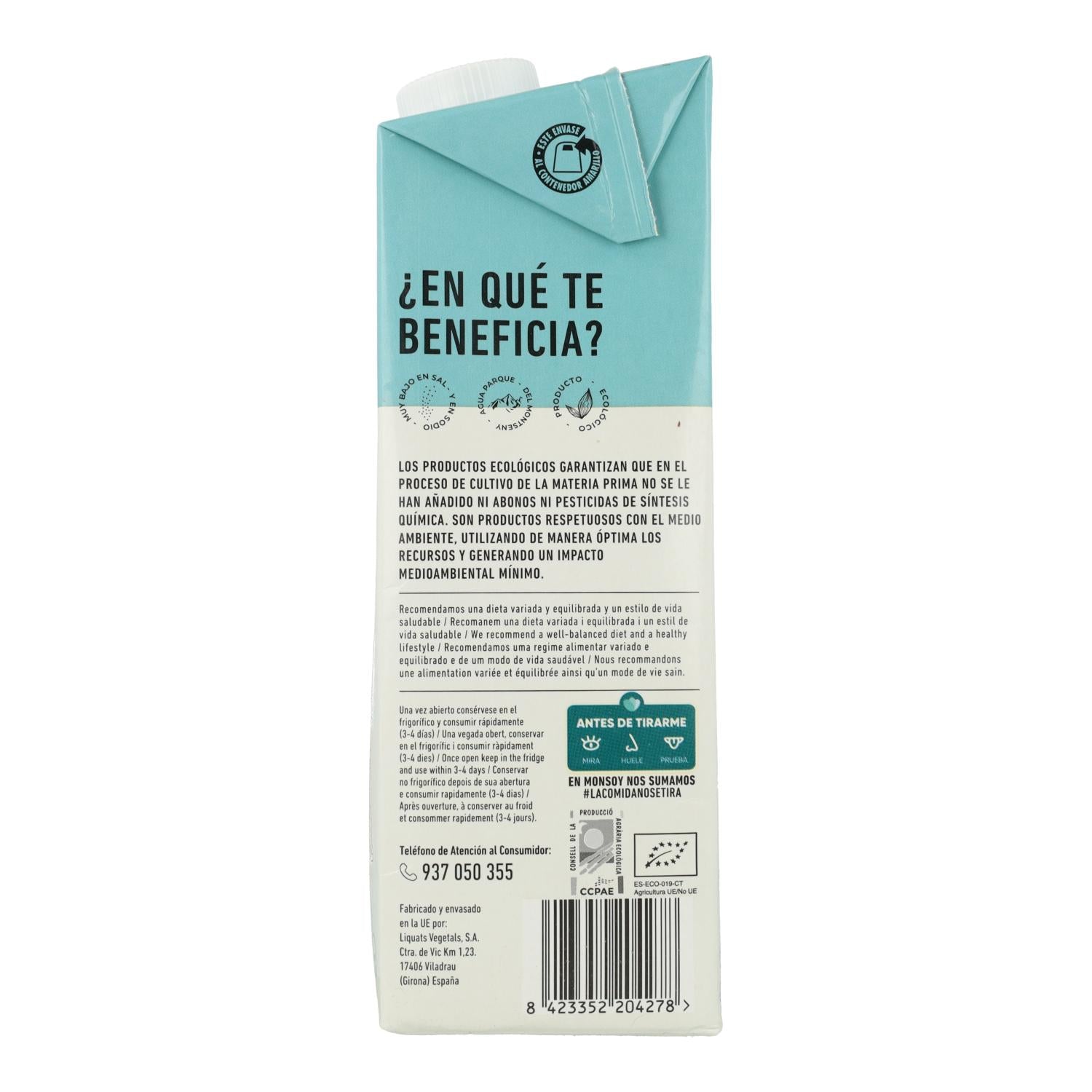 Bebida Almendra BIO Monsoy 1 L