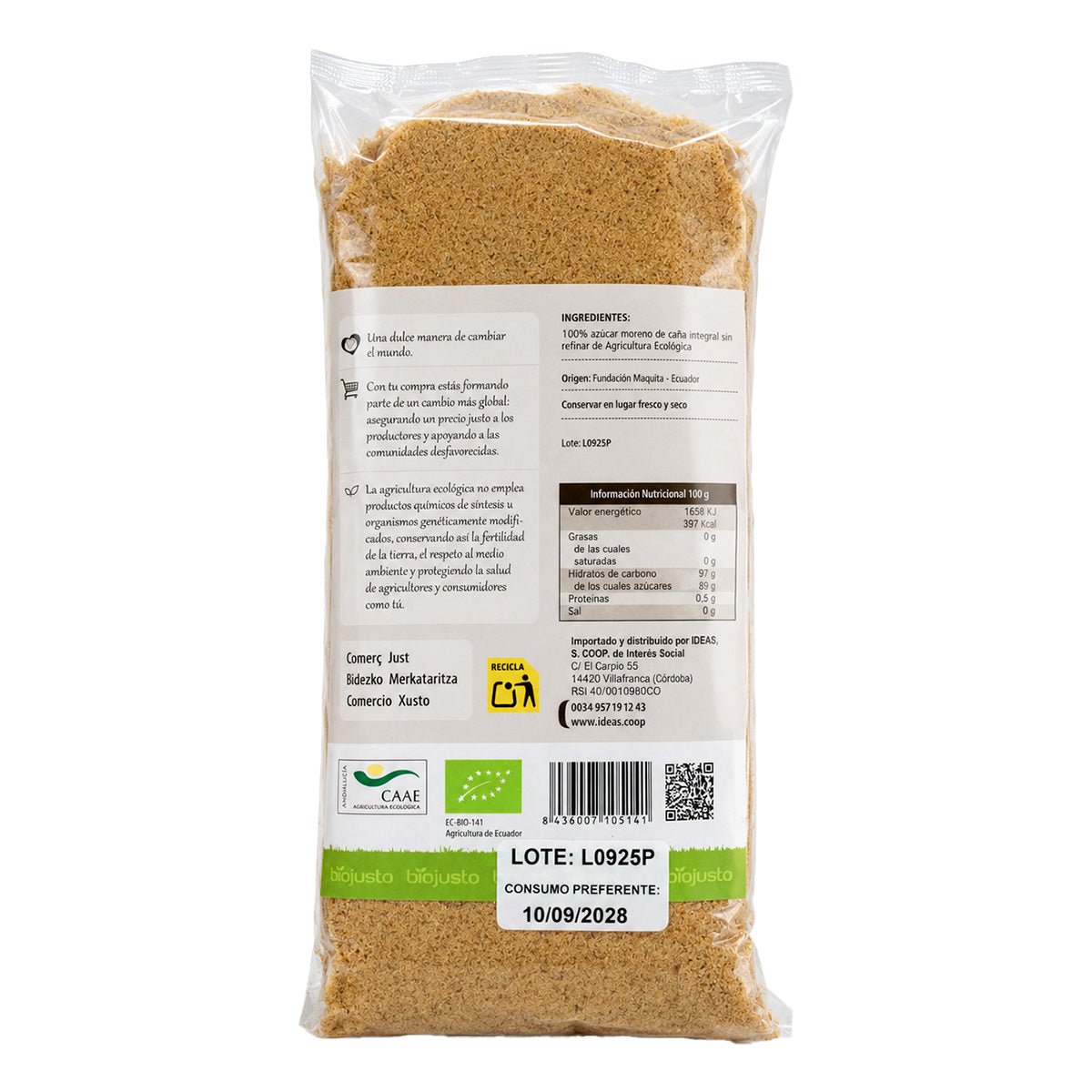 Panela BIO Vollrohrbrauner Zucker Ideas 1 kg