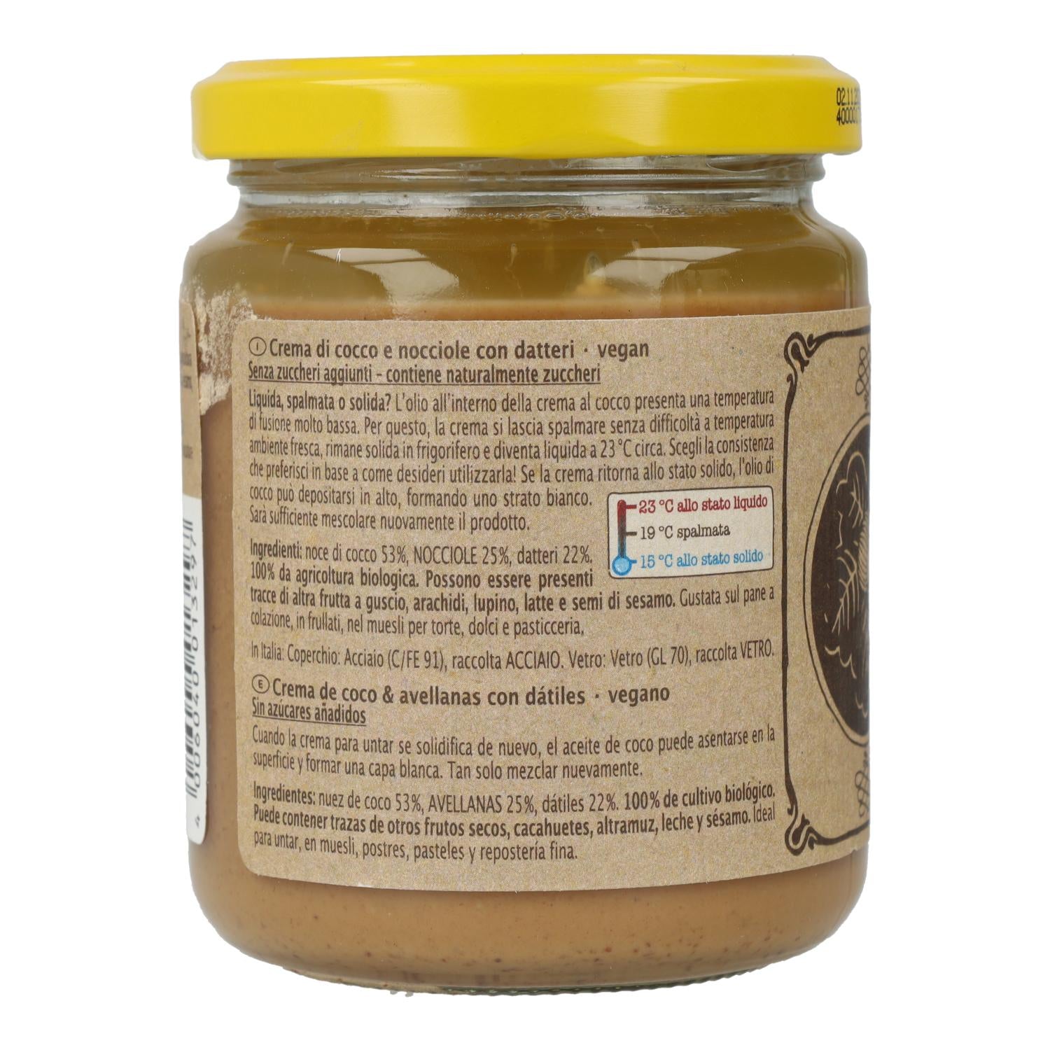 Crema de Coco, Avellanas y Dátiles BIO Rapunzel 250gr