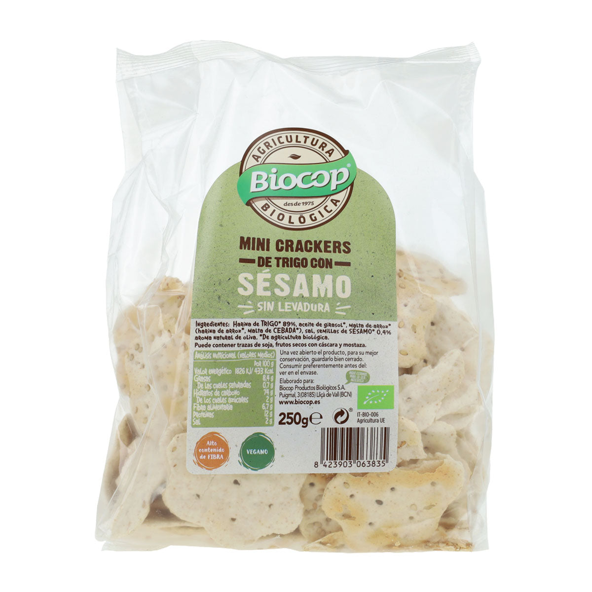 Mini-Cracker aus Weizen mit Sesam Biocop 250 g