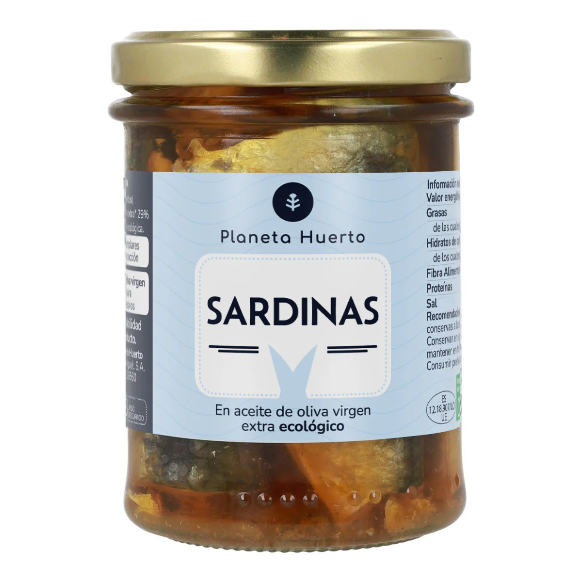 Pack 12x Sardinas en aceite de oliva virgen extra ECO Planeta Huerto 190 g