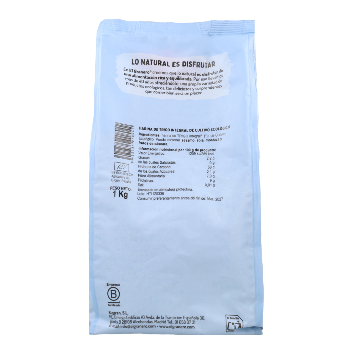Bio-Vollkornweizenmehl El Granero 1 kg