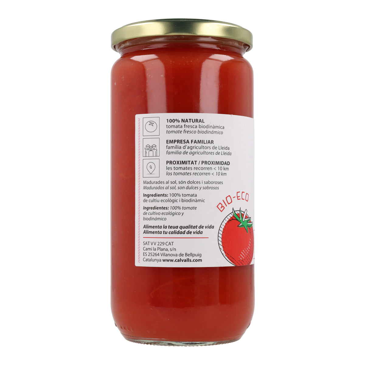 Ganze geschälte Tomaten ECO Cal Valls 660 g