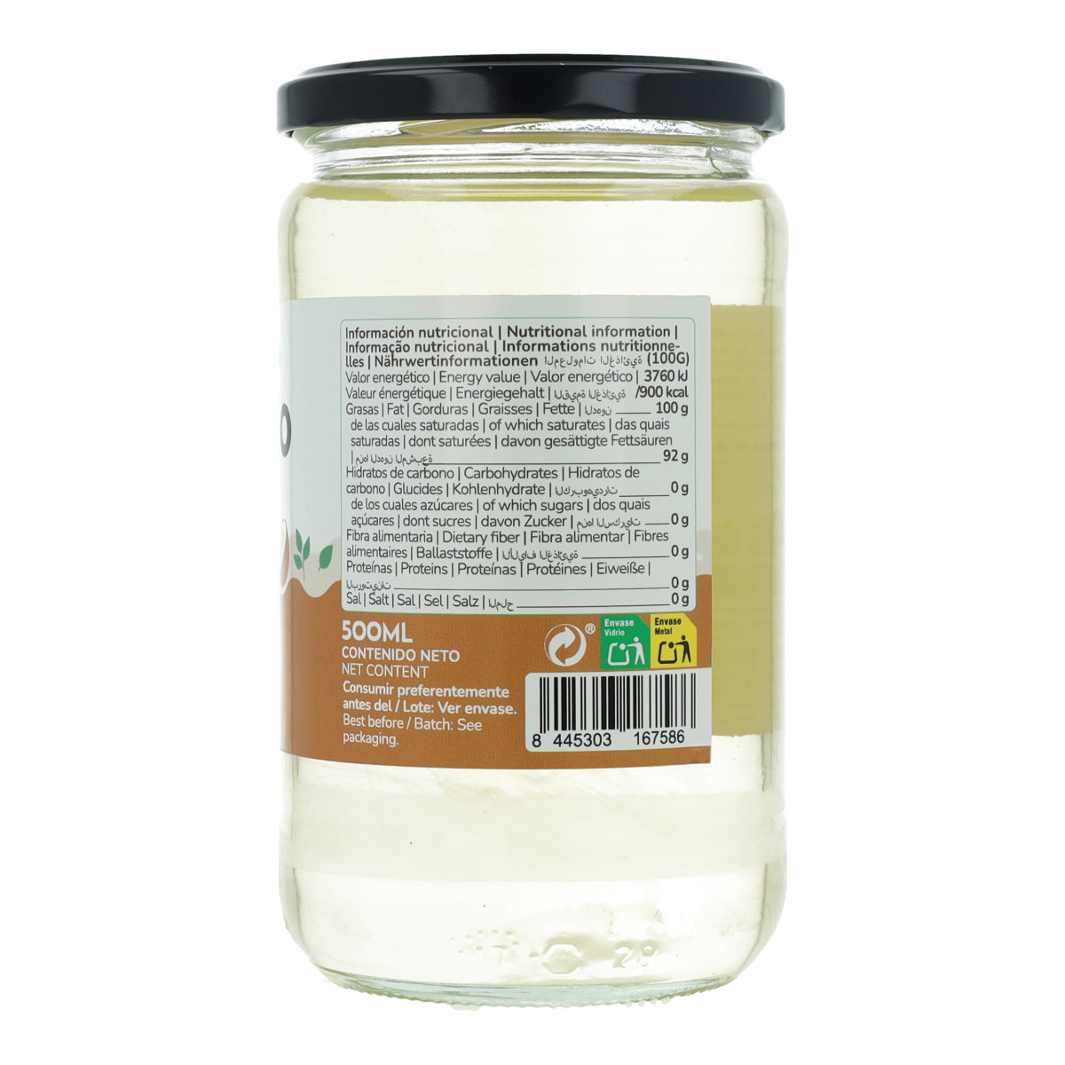 Desodoriertes Kokosnussöl ECO Planeta Huerto 500 ml