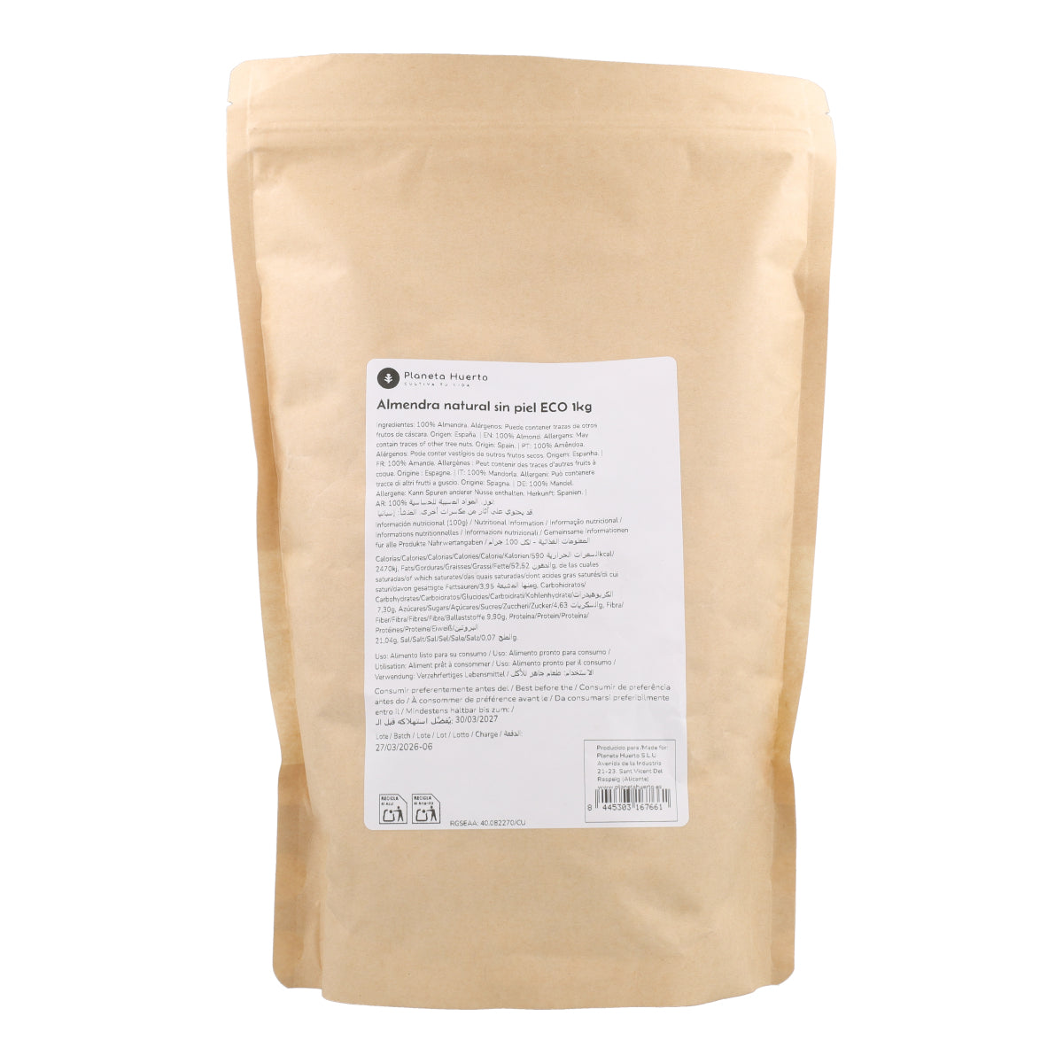 Blanchierte Mandeln ECO Planeta Huerto 1 kg