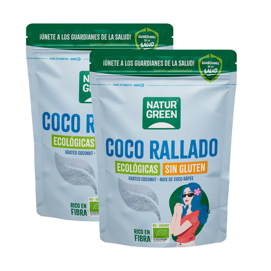 2er-Pack Bio-Kokosraspeln Naturgreen 2 Stück à 125 g