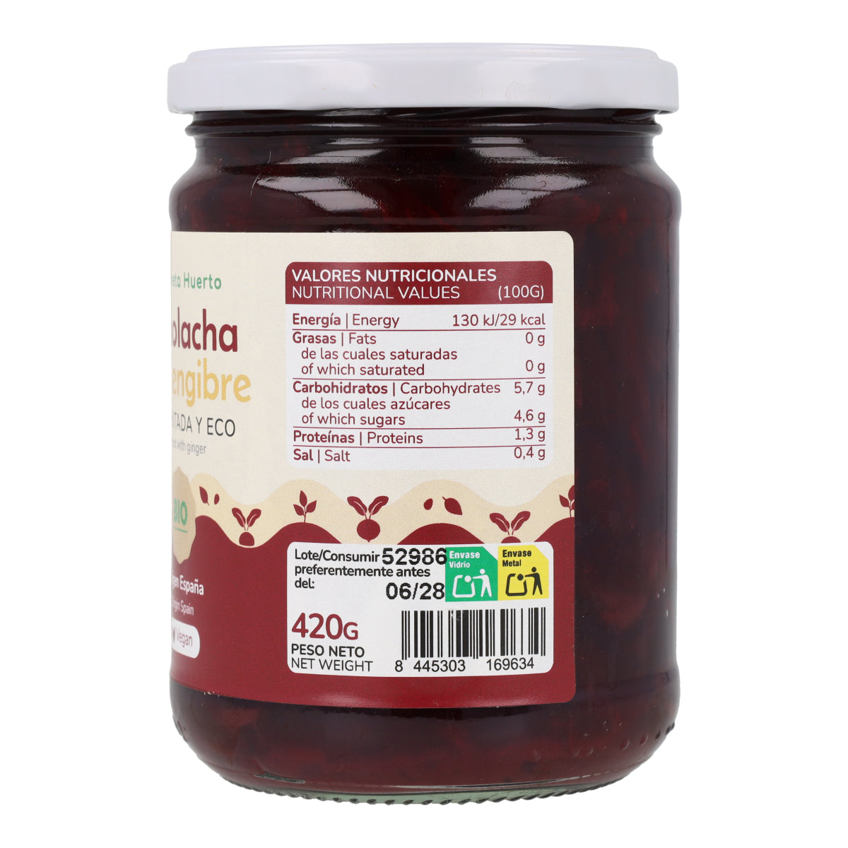 Fermentierte Rote Bete mit Ingwer Eco Planeta Huerto 420 g