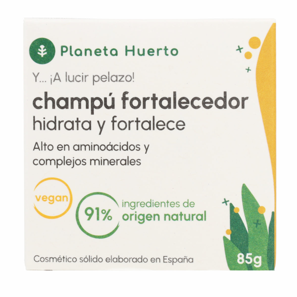 Festes Stärkungsshampoo mit Aminosäuren Planeta Huerto 85 g