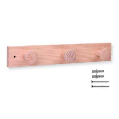 Colgador fresno 3 pomos con textura Lila